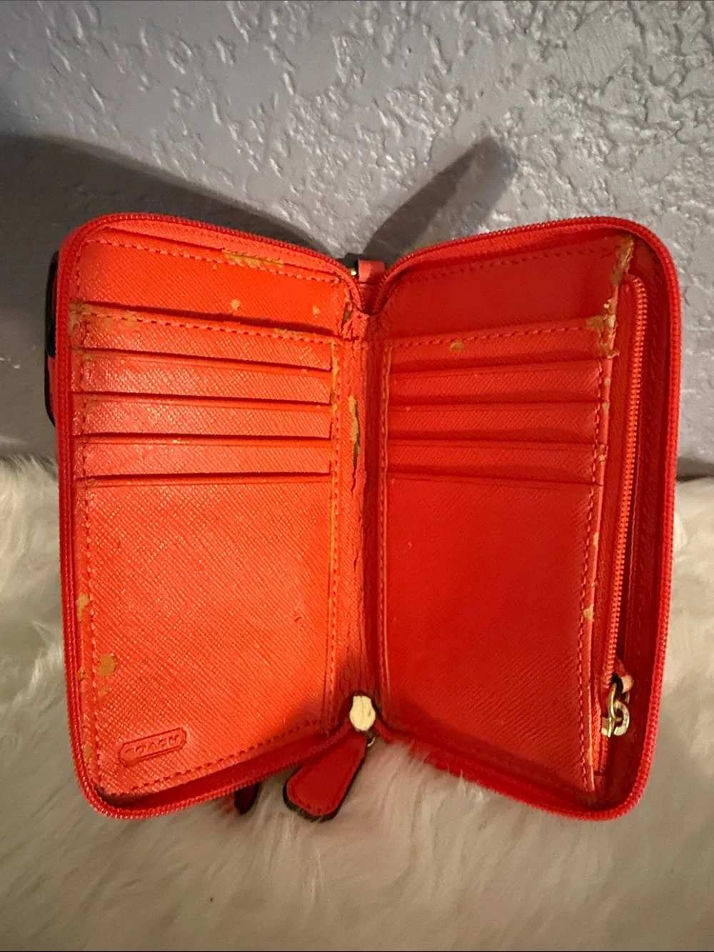 Orange Leather Wristlet Phone Crossbody - Unbranded